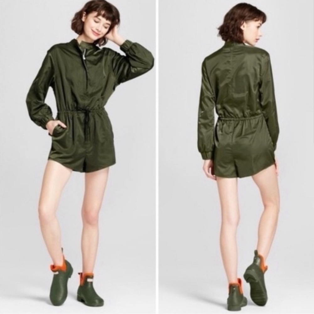 Hunter for Target Olive Green Satin Short Romper